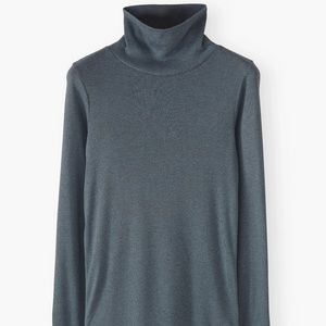 NWT Wrap London High-Neck Tercel & Cotton Top Size 10 Aqua Marl